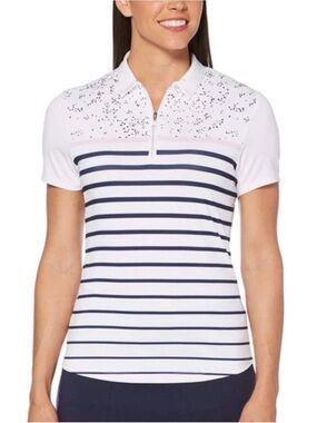 Callaway Opti Dri UPF 50 Stripe Golf Polo Top Small